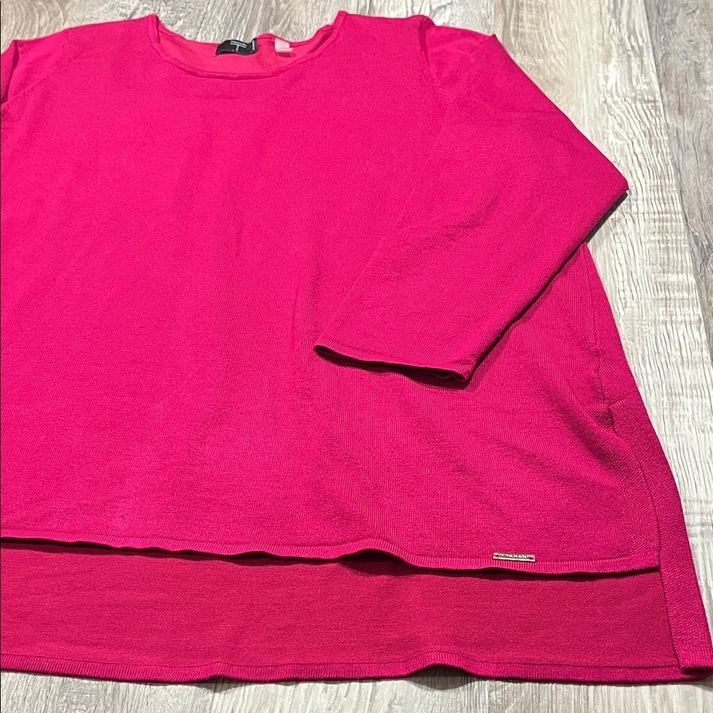 Tahari Fuchsia Knit Top Size 2X